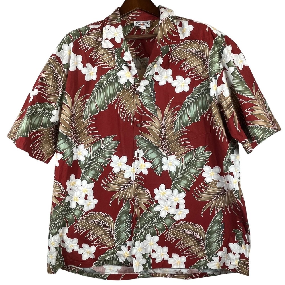 VTG Pacific Legend Mens 2XL Hawaiian Shirt Made Hawaii USA Cotton Aloha Floral